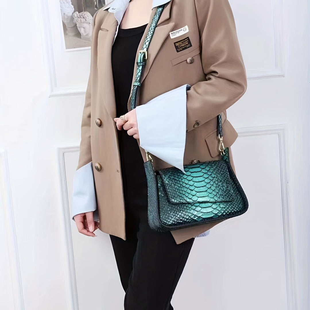 クロコ型押し クロスボディバッグ トレンド ショルダーバッグ おしゃれ フラップ 脇掛けバッグ