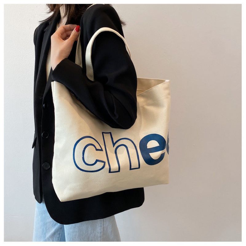 レター柄 キャンバストートバッグ 大容量 ミニマルデザイン ショルダーバッグ レディース ハンドバッグ