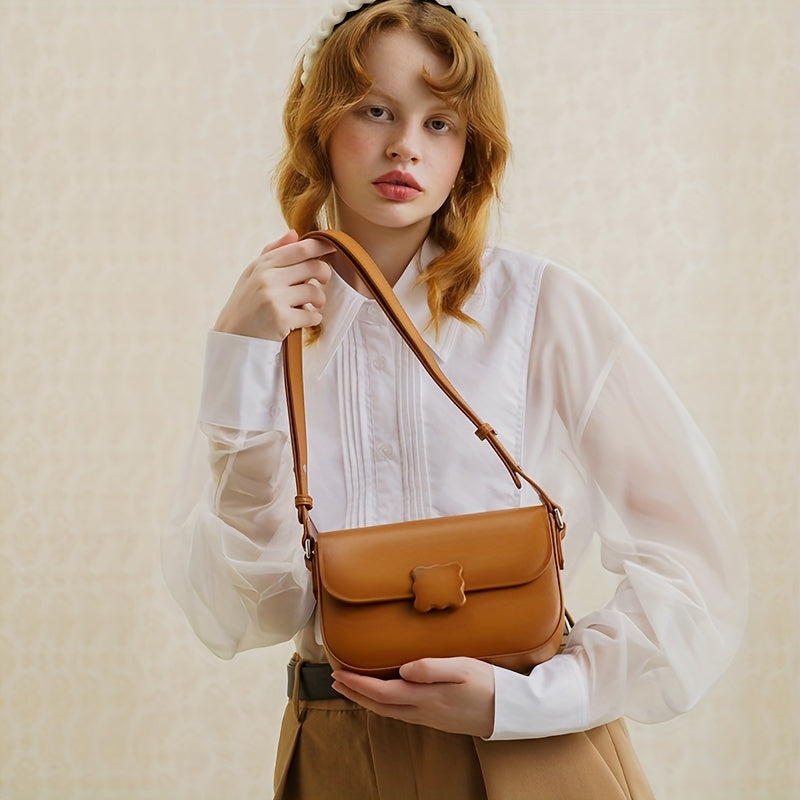 TOUTOU グラデーション ショルダーバッグ クッキーデザイン スクエアハンドバッグ かわいい PUレザー フラップバッグ レディース