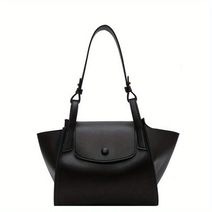 レディース ヴィンテージトートバッグ スナップボタン ショルダーバッグ 通勤向け エレガント フラップハンドバッグ