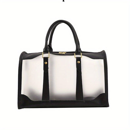 クリアPVC フロスト加工 トラベルバッグ 大容量 クロスボディ ポータブル スポーツダッフルバッグ