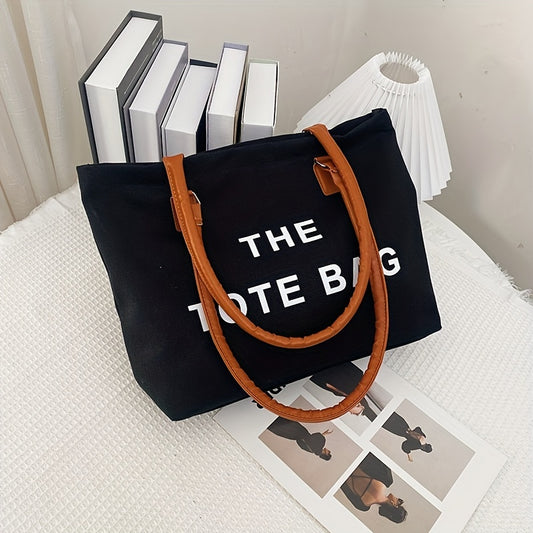 レター柄 トートショルダーバッグ 万能収納バッグ 通勤・通学向け シンプルおしゃれバッグ