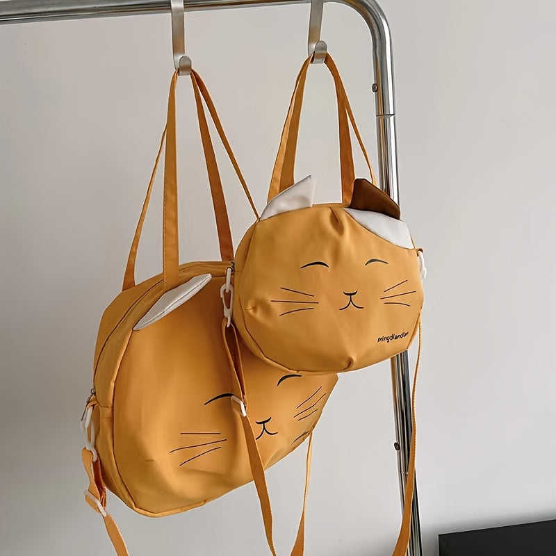 かわいい猫型 ショルダーバッグ カートゥーン風 ハンドバッグ トレンド 大容量 クロスボディ レディース
