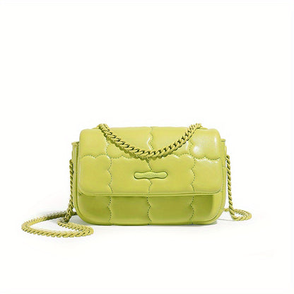 TOUTOU 刺繍 クロスボディバッグ ビスケットデザイン スクエアバッグ PUレザー フラップショルダー レディース