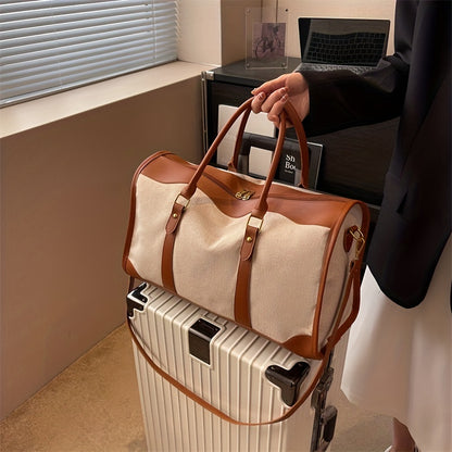 キャンバス ボストンバッグ レディース 大容量 トラベルハンドバッグ ヴィンテージ ステッチ クロスボディ