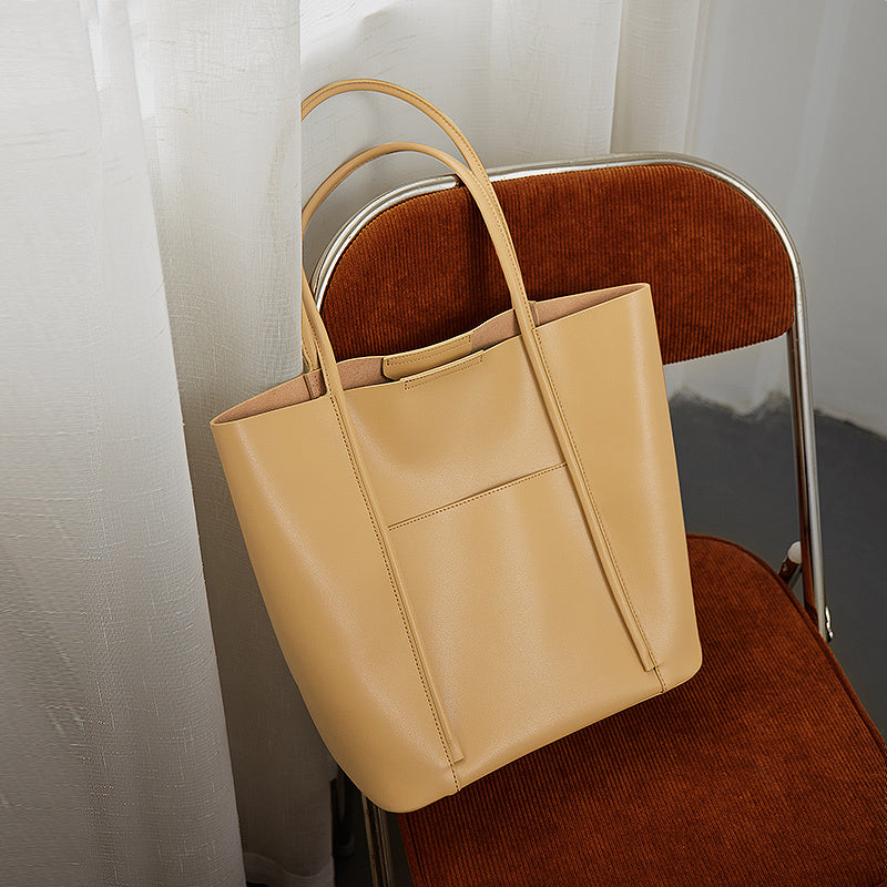 無地 トートバッグ レディース ファッション通勤 ショルダーバッグ ダブルショルダー ハンドバッグ