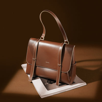 レディース ヴィンテージ メッセンジャーバッグ 大容量 フラップハンドバッグ シンプル レザー調 クロスボディ