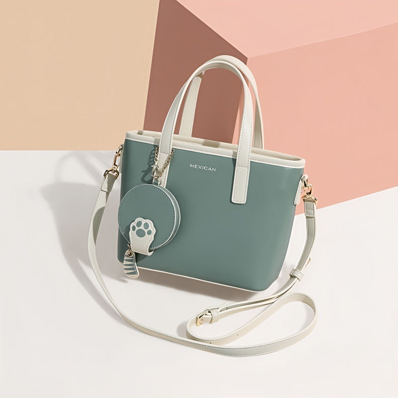 シンプル レター装飾 トートバッグ エレガント 大容量 ハンドバッグ レディース スタイリッシュ ショルダーバッグ