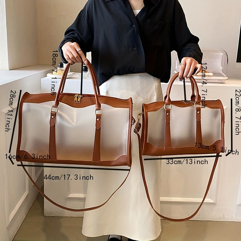 クリアPVC フロスト加工 トラベルバッグ 大容量 クロスボディ ポータブル スポーツダッフルバッグ