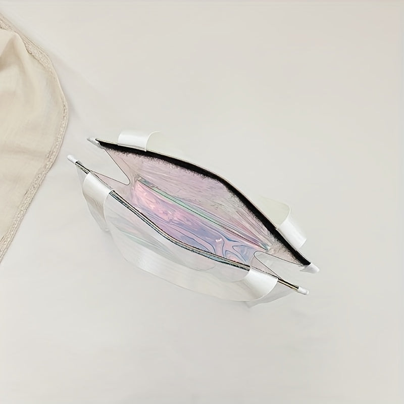 クリアレーザー トートバッグ レディース ホログラフィック ショルダーバッグ 防水仕様 旅行・ビーチ・ギフトバッグ