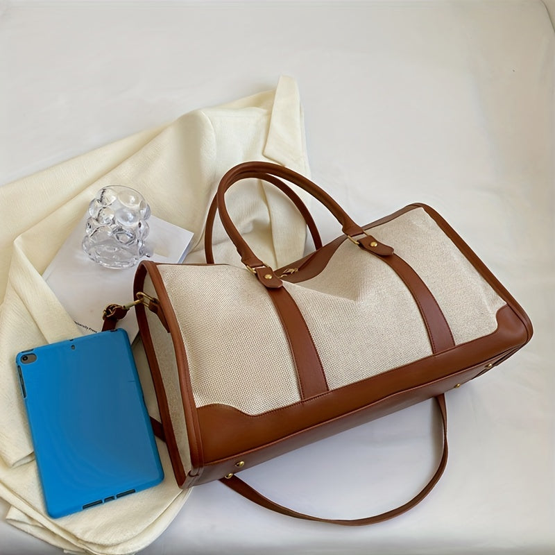 キャンバス ボストンバッグ レディース 大容量 トラベルハンドバッグ ヴィンテージ ステッチ クロスボディ