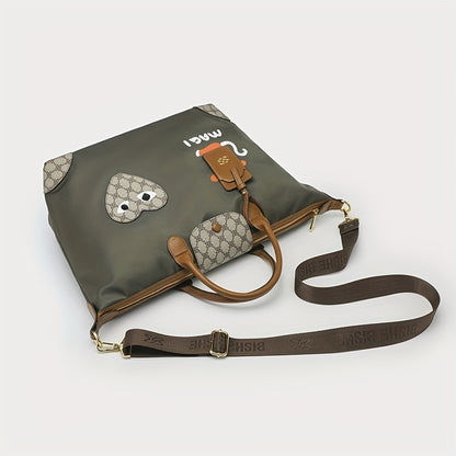 幾何柄 クロスボディバッグ 軽量 トラベルハンドバッグ 多用途 ナイロン お出かけバッグ レディース