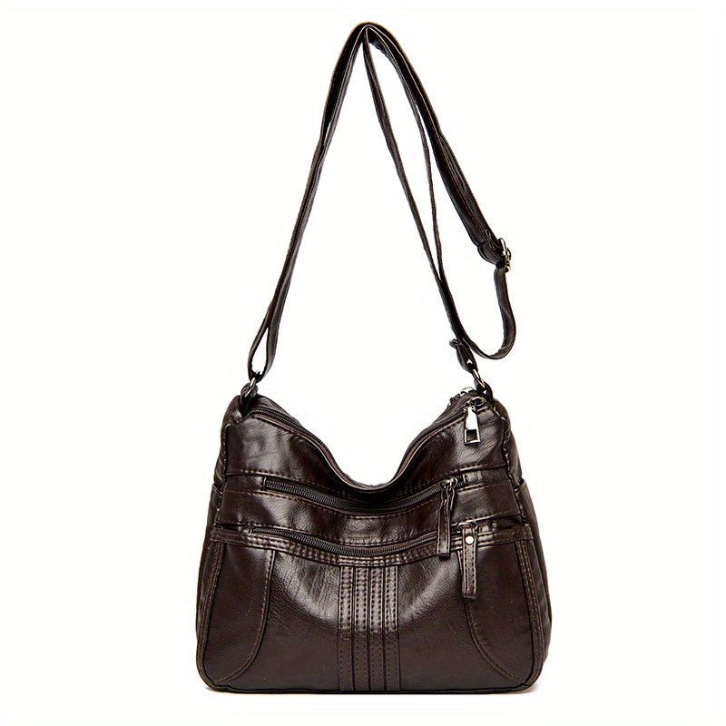 ファッション PUレザー ショルダーバッグ レディース 多ポケット ポーチ カジュアル 旅行用 クロスボディ