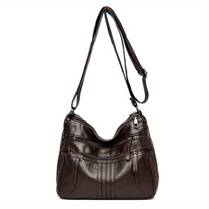 ファッション PUレザー ショルダーバッグ レディース 多ポケット ポーチ カジュアル 旅行用 クロスボディ