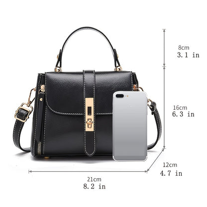 おしゃれバックル サッチェルバッグ レディース フェイクレザー フラップバッグ カジュアル 無地 ショルダーバッグ