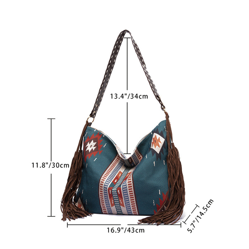 インディアンスタイル タッセルショルダーバッグ レディース 大容量 ショルダーバッグ