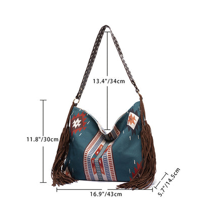 インディアンスタイル タッセルショルダーバッグ レディース 大容量 ショルダーバッグ