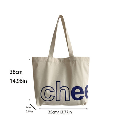 レター柄 キャンバストートバッグ 大容量 ミニマルデザイン ショルダーバッグ レディース ハンドバッグ