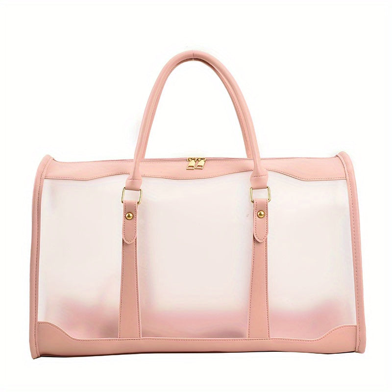 クリアPVC フロスト加工 トラベルバッグ 大容量 クロスボディ ポータブル スポーツダッフルバッグ