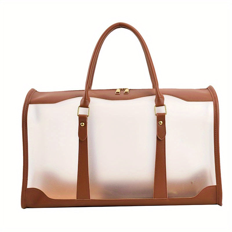 クリアPVC フロスト加工 トラベルバッグ 大容量 クロスボディ ポータブル スポーツダッフルバッグ