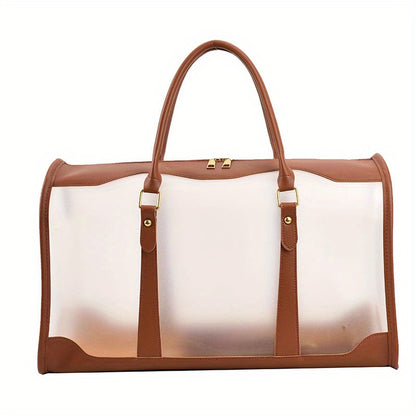 クリアPVC フロスト加工 トラベルバッグ 大容量 クロスボディ ポータブル スポーツダッフルバッグ