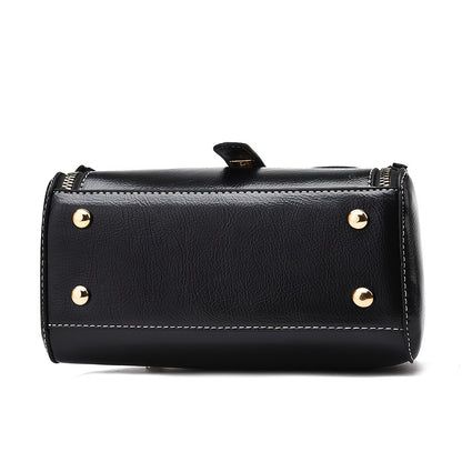 おしゃれバックル サッチェルバッグ レディース フェイクレザー フラップバッグ カジュアル 無地 ショルダーバッグ