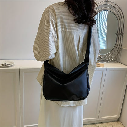 ファッション ファスナーショルダーバッグ シンプル 大容量 メッセンジャーバッグ レディース PUショルダー