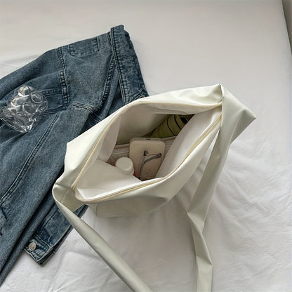 ファッション ファスナーショルダーバッグ シンプル 大容量 メッセンジャーバッグ レディース PUショルダー