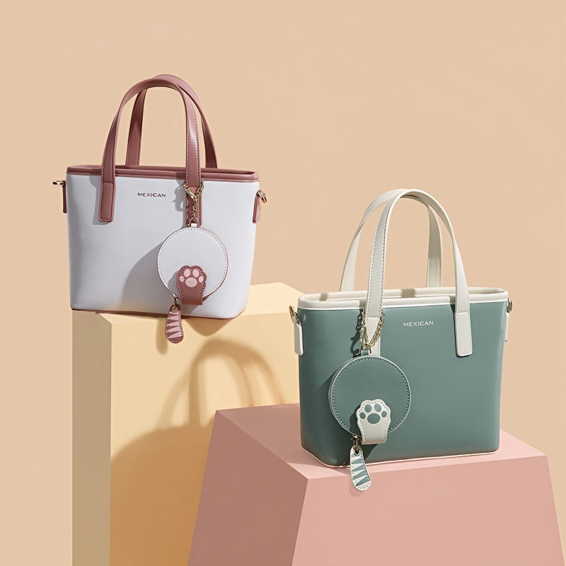 シンプル レター装飾 トートバッグ エレガント 大容量 ハンドバッグ レディース スタイリッシュ ショルダーバッグ