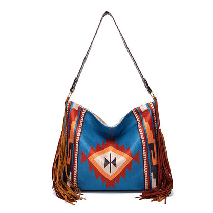 インディアンスタイル タッセルショルダーバッグ レディース 大容量 ショルダーバッグ