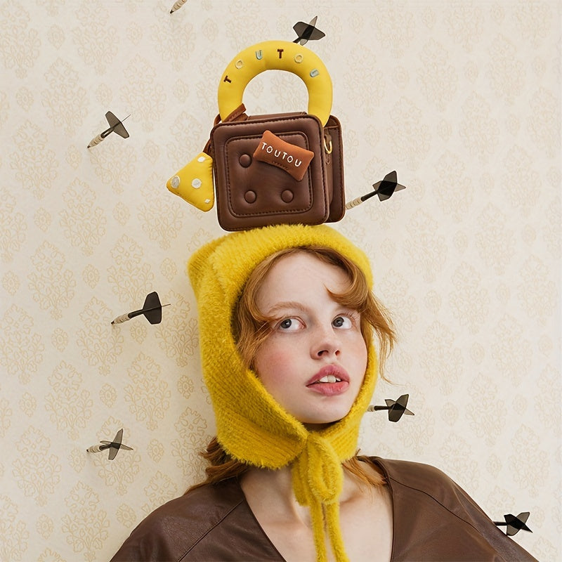 TOUTOU キャラメルワッフル ハンドバッグ ミニ オリジナルデザイン ポーチ レディース／ガールズ チェーンショルダーバッグ