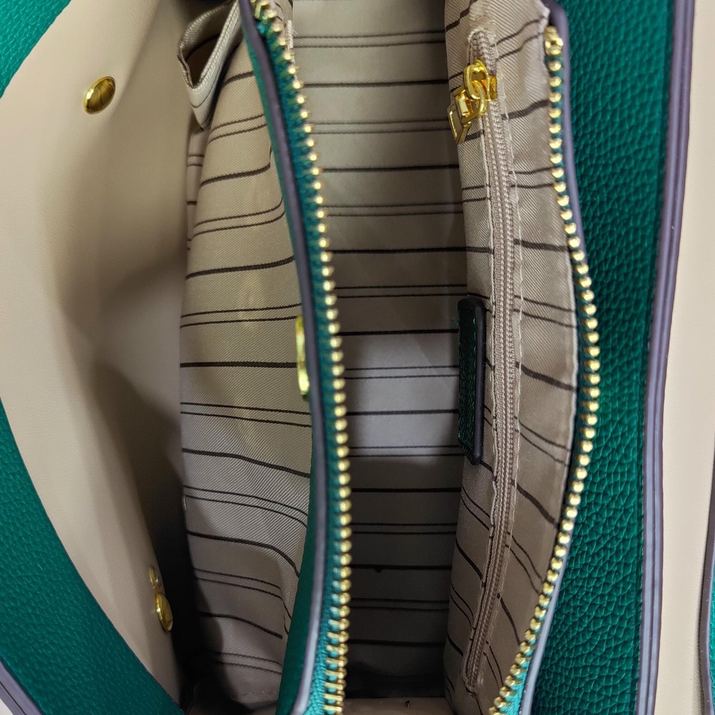 ポータブルハンドル ハンドバッグ ファスナー付き ヴィンテージグリーン ショルダーバッグ 大容量 マグネット開閉ショルダー