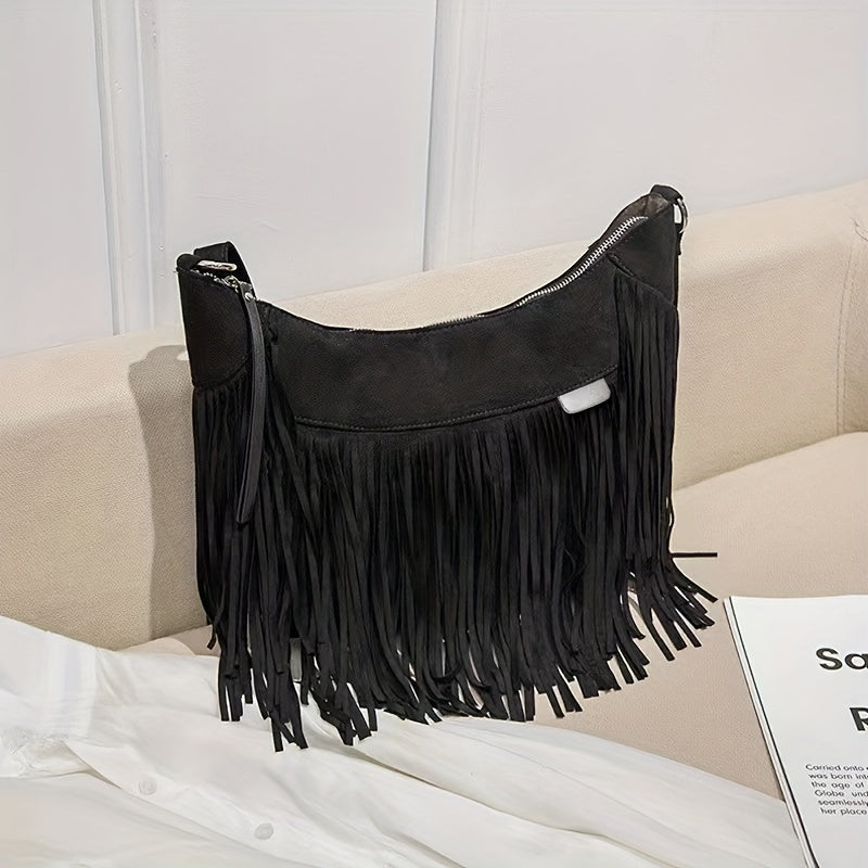 レディース ファッション ショルダーバッグ スエード調 パンクタッセル メッセンジャー