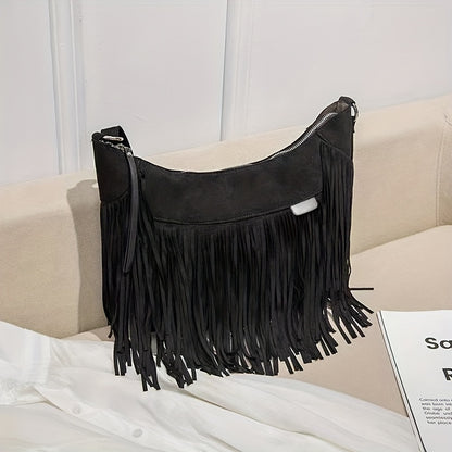 レディース ファッション ショルダーバッグ スエード調 パンクタッセル メッセンジャー