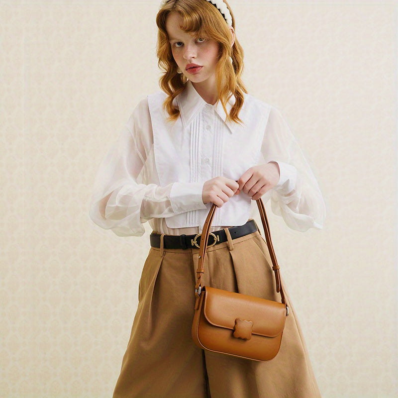 TOUTOU グラデーション ショルダーバッグ クッキーデザイン スクエアハンドバッグ かわいい PUレザー フラップバッグ レディース