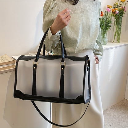 クリアPVC フロスト加工 トラベルバッグ 大容量 クロスボディ ポータブル スポーツダッフルバッグ