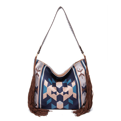 インディアンスタイル タッセルショルダーバッグ レディース 大容量 ショルダーバッグ