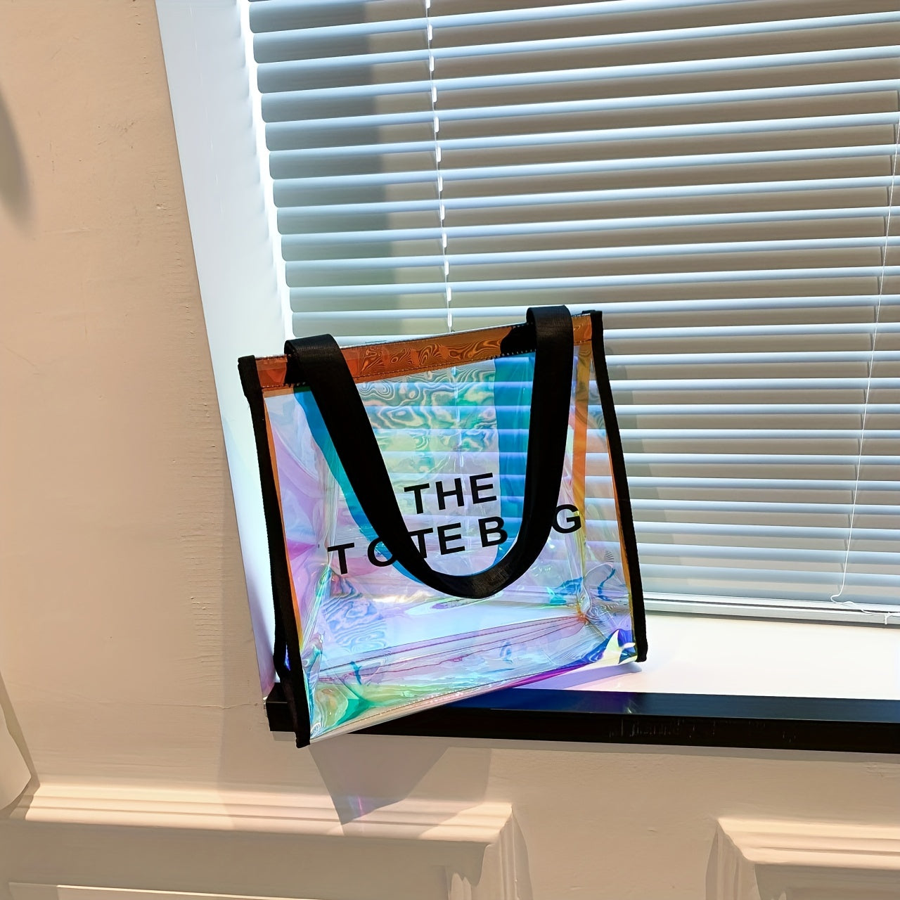 クリアレーザー トートバッグ レディース ホログラフィック ショルダーバッグ 防水仕様 旅行・ビーチ・ギフトバッグ