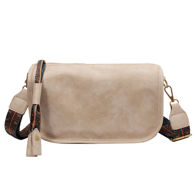 レトロスタイル ショルダーバッグ ファスナー付き メッセンジャーバッグ レディース フェイクレザー クロスボディ