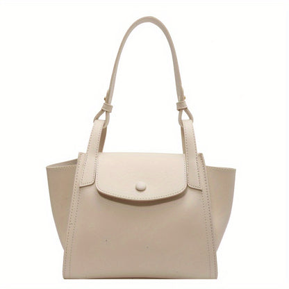 レディース ヴィンテージトートバッグ スナップボタン ショルダーバッグ 通勤向け エレガント フラップハンドバッグ