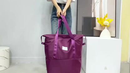 折りたたみ式 トラベルダッフルバッグ 大容量 スポーツ／ジムバッグ 軽量 機内持ち込み可 ドライ＆ウェット分離仕様