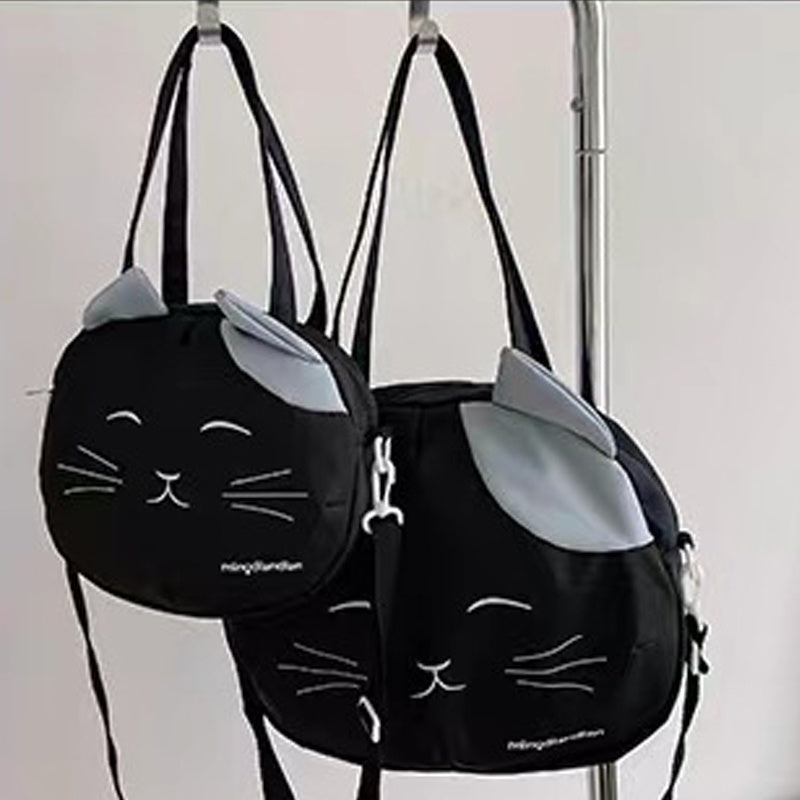 かわいい猫型 ショルダーバッグ カートゥーン風 ハンドバッグ トレンド 大容量 クロスボディ レディース