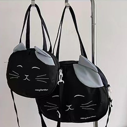かわいい猫型 ショルダーバッグ カートゥーン風 ハンドバッグ トレンド 大容量 クロスボディ レディース