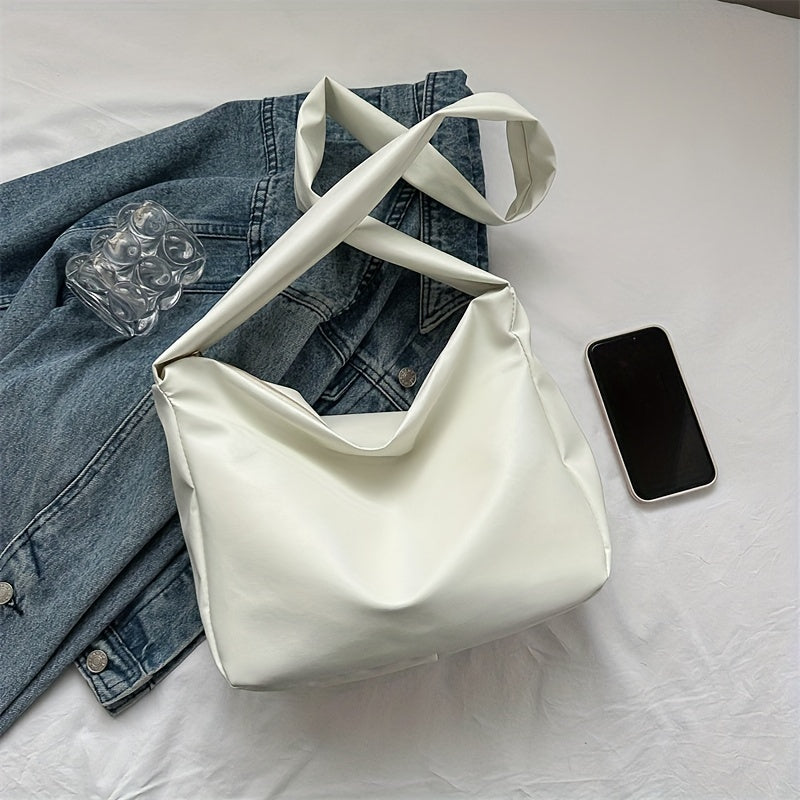 ファッション ファスナーショルダーバッグ シンプル 大容量 メッセンジャーバッグ レディース PUショルダー