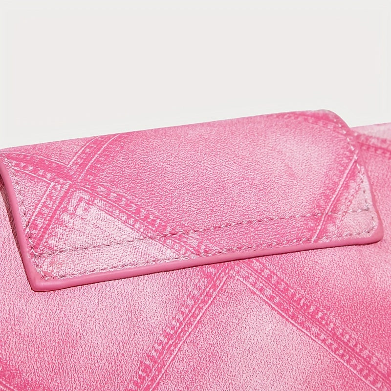 ファッション アーガイル柄ショルダーバッグ ヴィンテージ風 チェーンバゲットバッグ レディース スクエア脇掛けミニバッグ