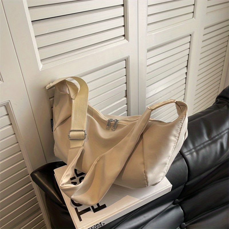 トレンド ギャザー クロスボディバッグ 大容量 シュウマイ型（ダンプリング）バッグ カジュアル スポーツ＆旅行用 ショルダー