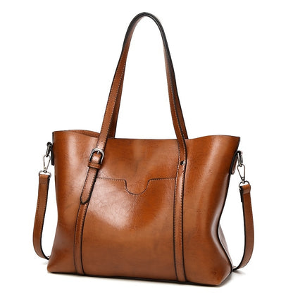 フェイクレザー ショルダーバッグ レディース おしゃれエレガント トート カジュアル ファスナー付き クロスボディ