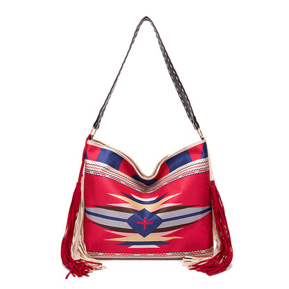 インディアンスタイル タッセルショルダーバッグ レディース 大容量 ショルダーバッグ