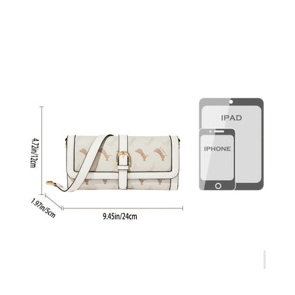 アニマル柄 バゲットバッグ ファッション フラップショルダーバッグ バックル装飾 レディース 脇掛けミニバッグ