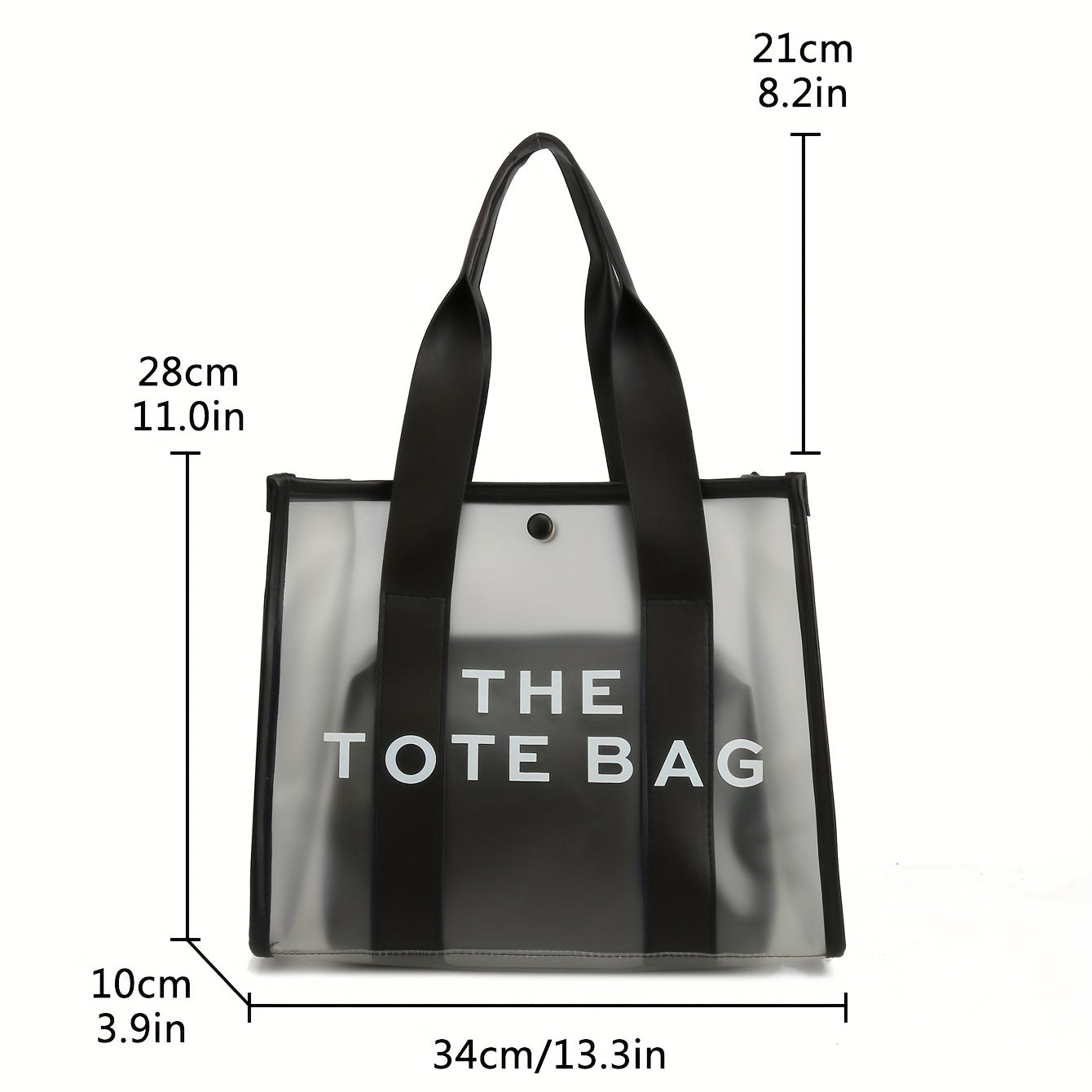 クリアPVC トートバッグ 防水仕様 サマービーチバッグ インナーポーチ付き レディース トラベルショルダーバッグ